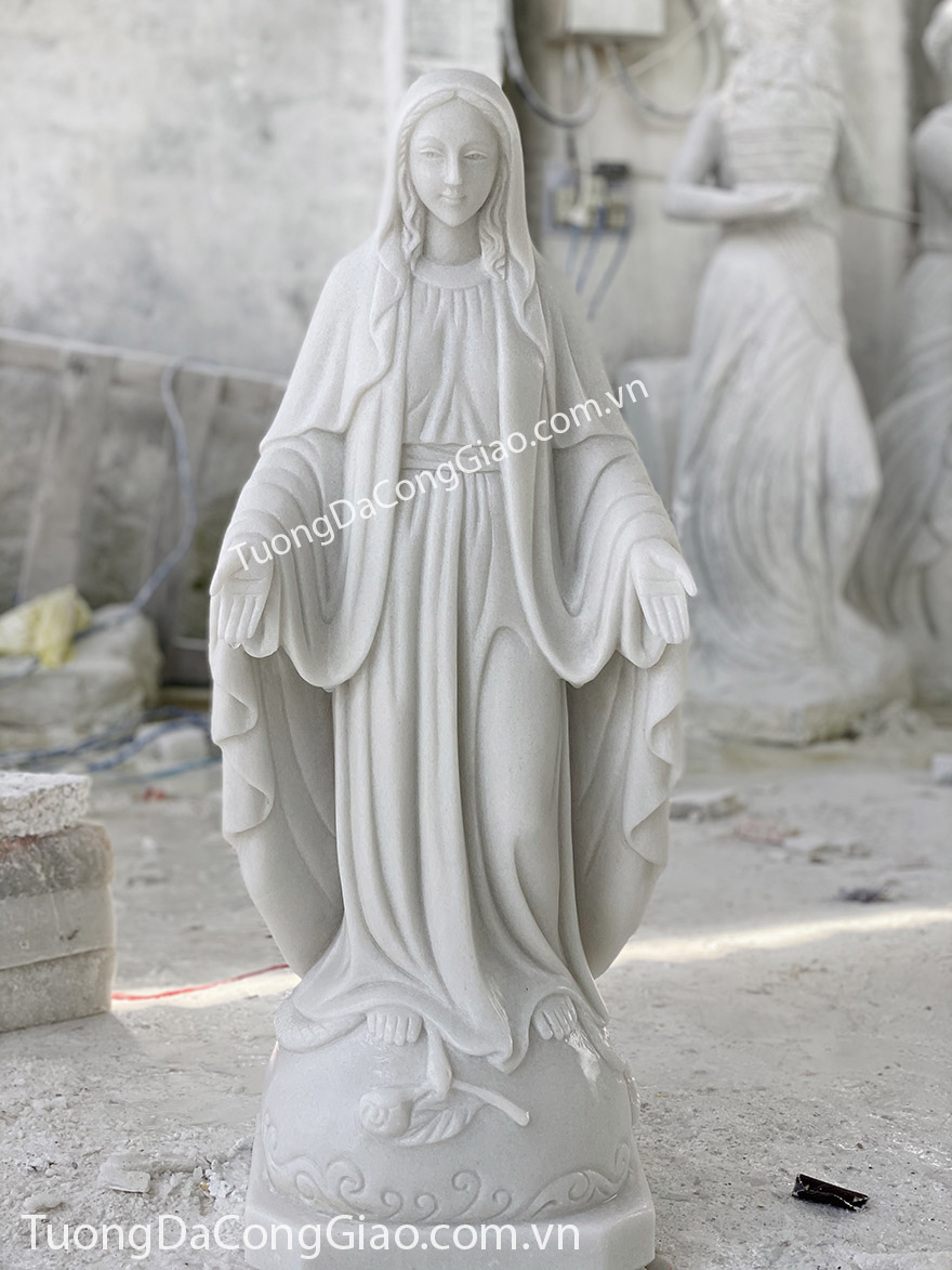 tượng đức mẹ ban ơn bằng đá (80cm)