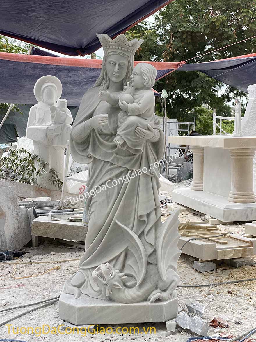 tượng đức mẹ hằng cứu giúp bằng đá